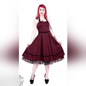 Hearts And Roses Balaton Cherry Halter Dress, VGUC, Size 14